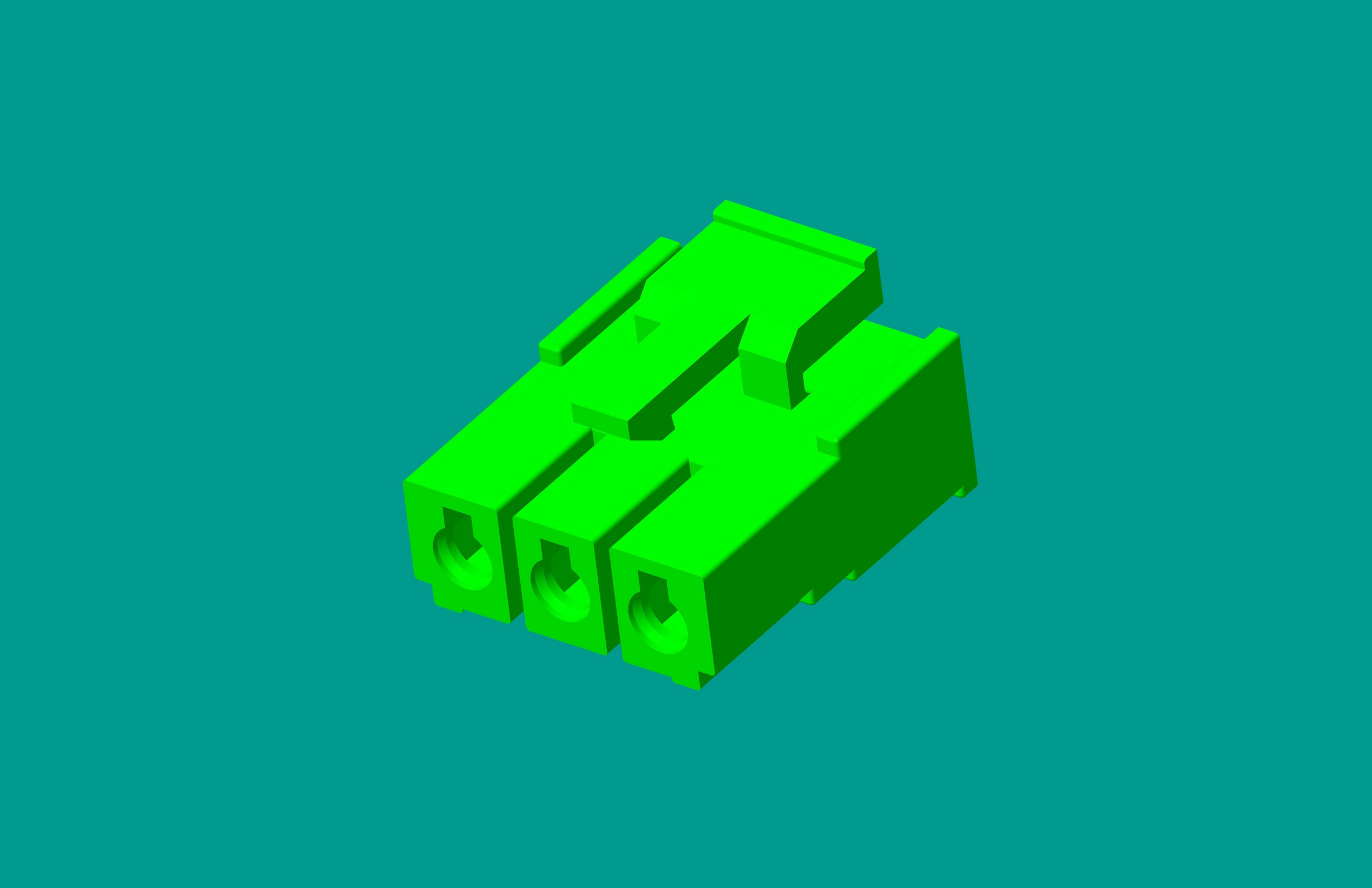 2.1洗衣機塑件-3孔綠色